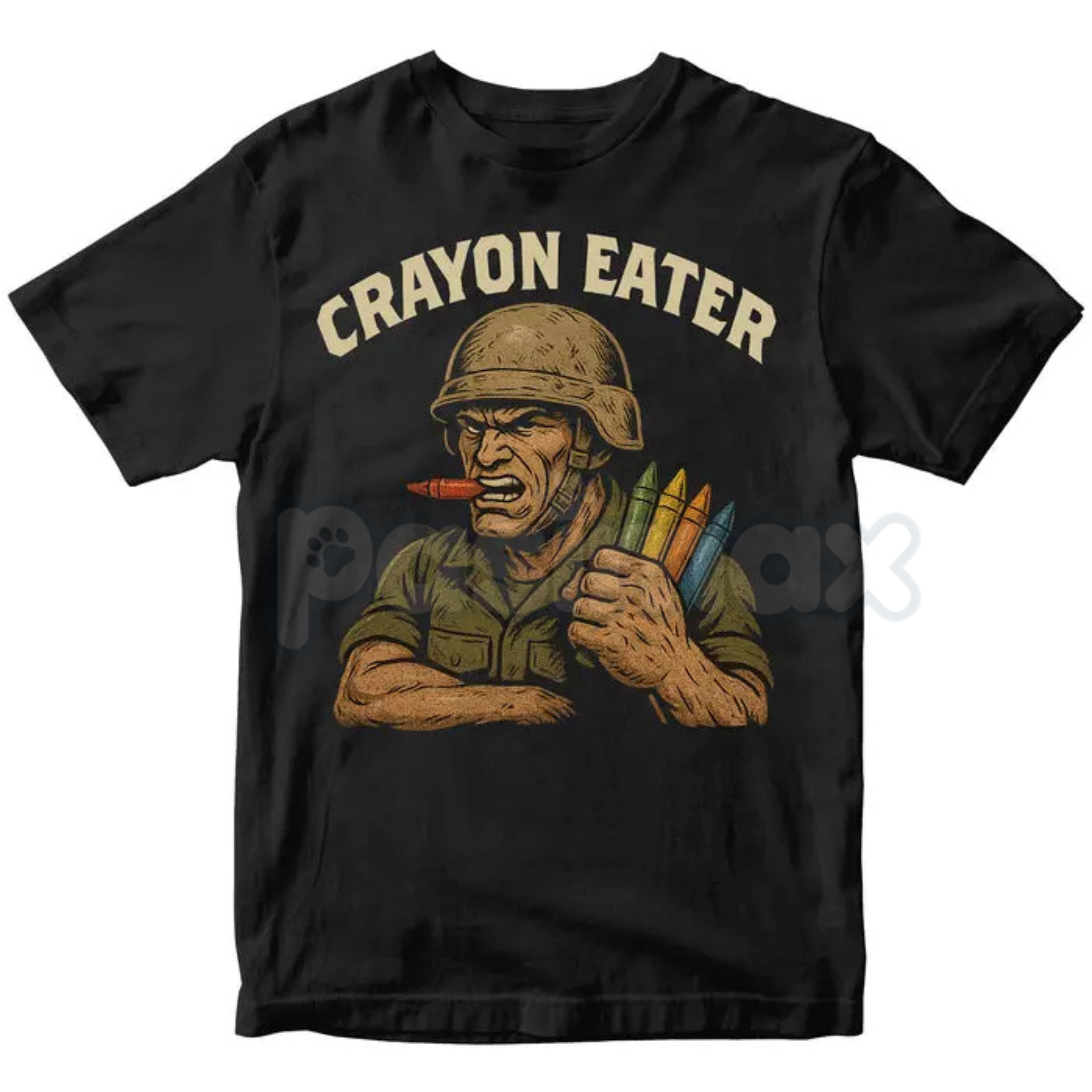 "Crayon Eater" Funny Military T-Shirt - USMC Dark Humor Sarcastic Marine Tee, Premium 100% Cotton Veteran Humor Shirt, Tactical Crayon Specialist Graphic Top, Military Branch Banter Apparel, Rugged Lived-In