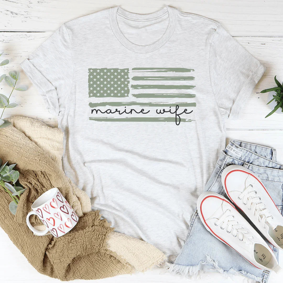Marine Wife T-Shirt — Strength, Love & Unwavering Support