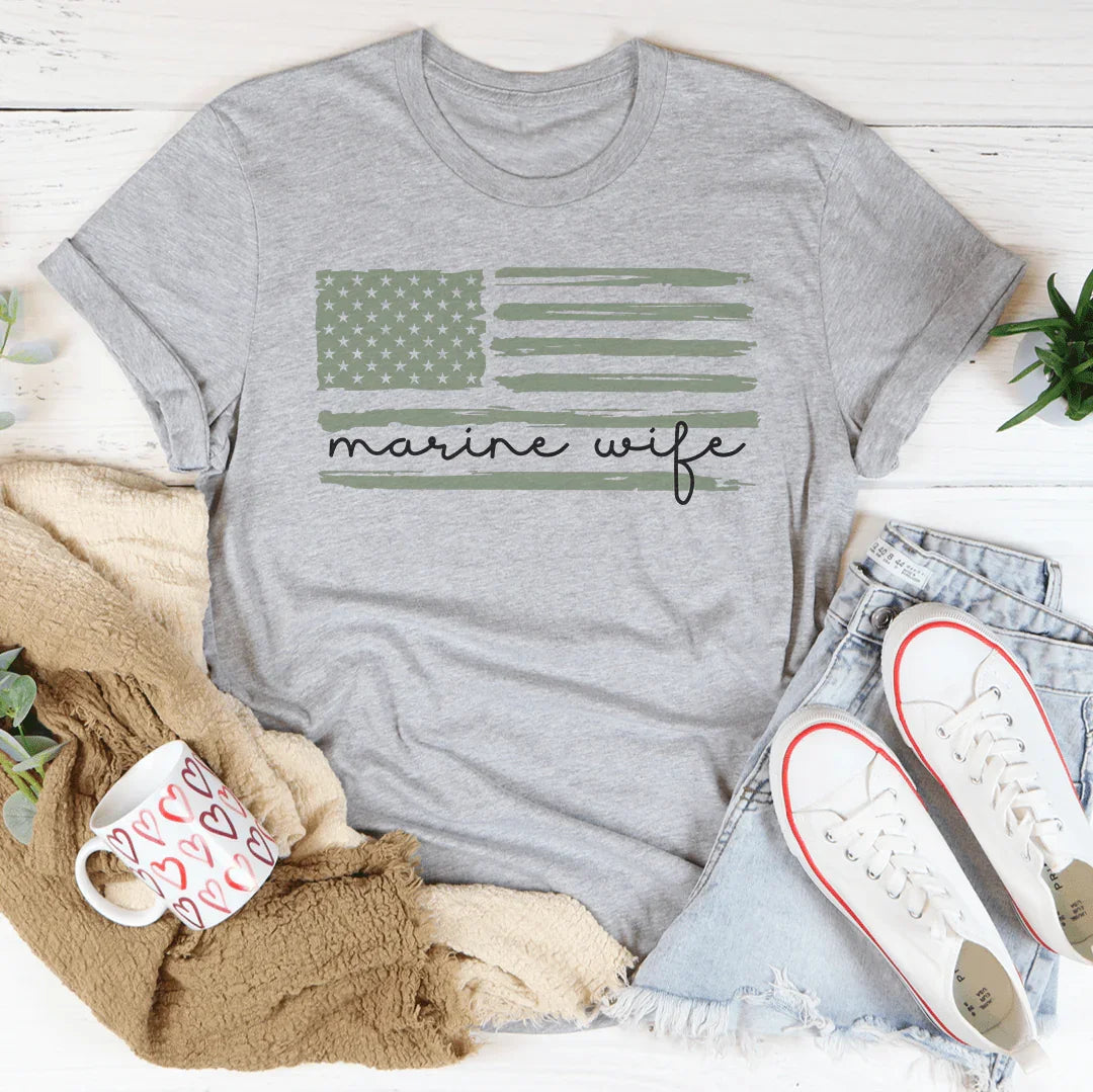 Marine Wife T-Shirt — Strength, Love & Unwavering Support