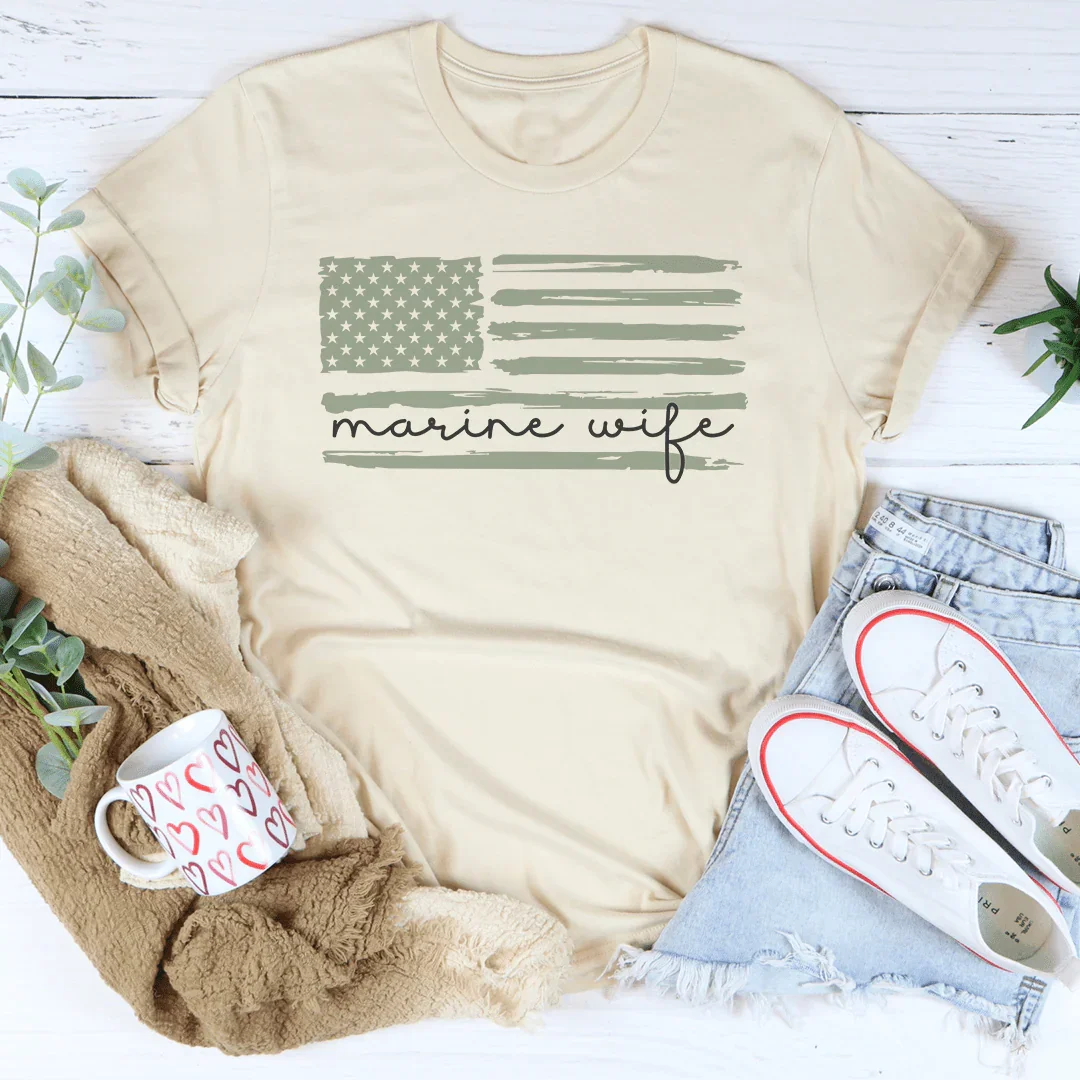 Marine Wife T-Shirt — Strength, Love & Unwavering Support